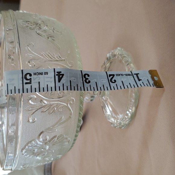 Vintage Pressed Clear Glass Compote Footed Bowl by Indiana Glass Company - Picture 9 of 9